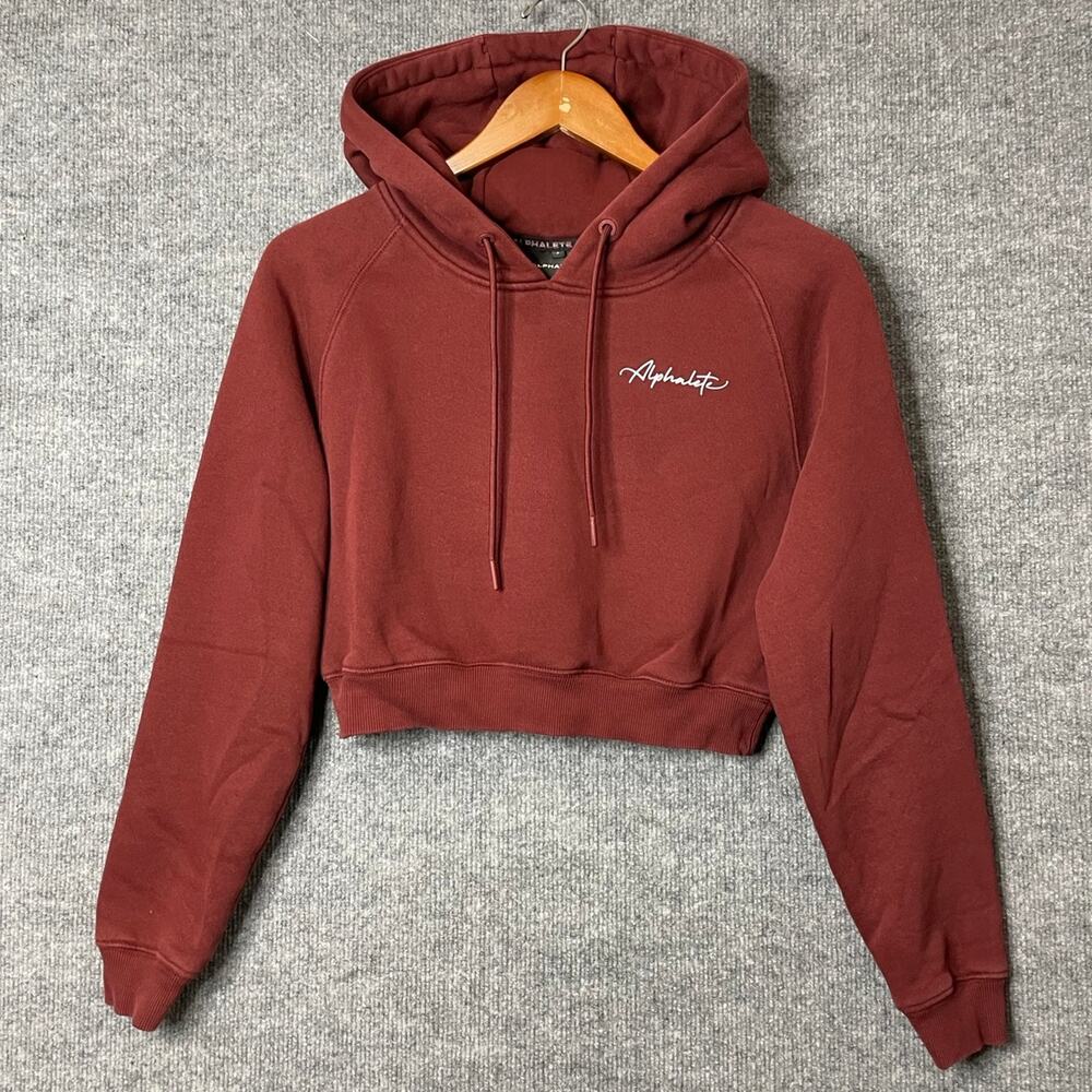 Alphalete Red Cropped Hoodie Size Small Womens